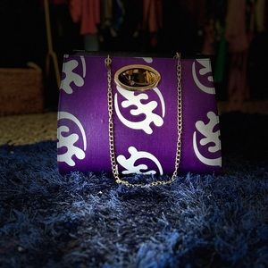 Purple African print handmade bag